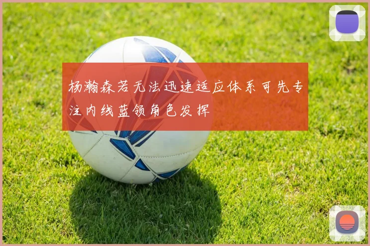 杨瀚森若无法迅速适应体系可先专注内线蓝领角色发挥